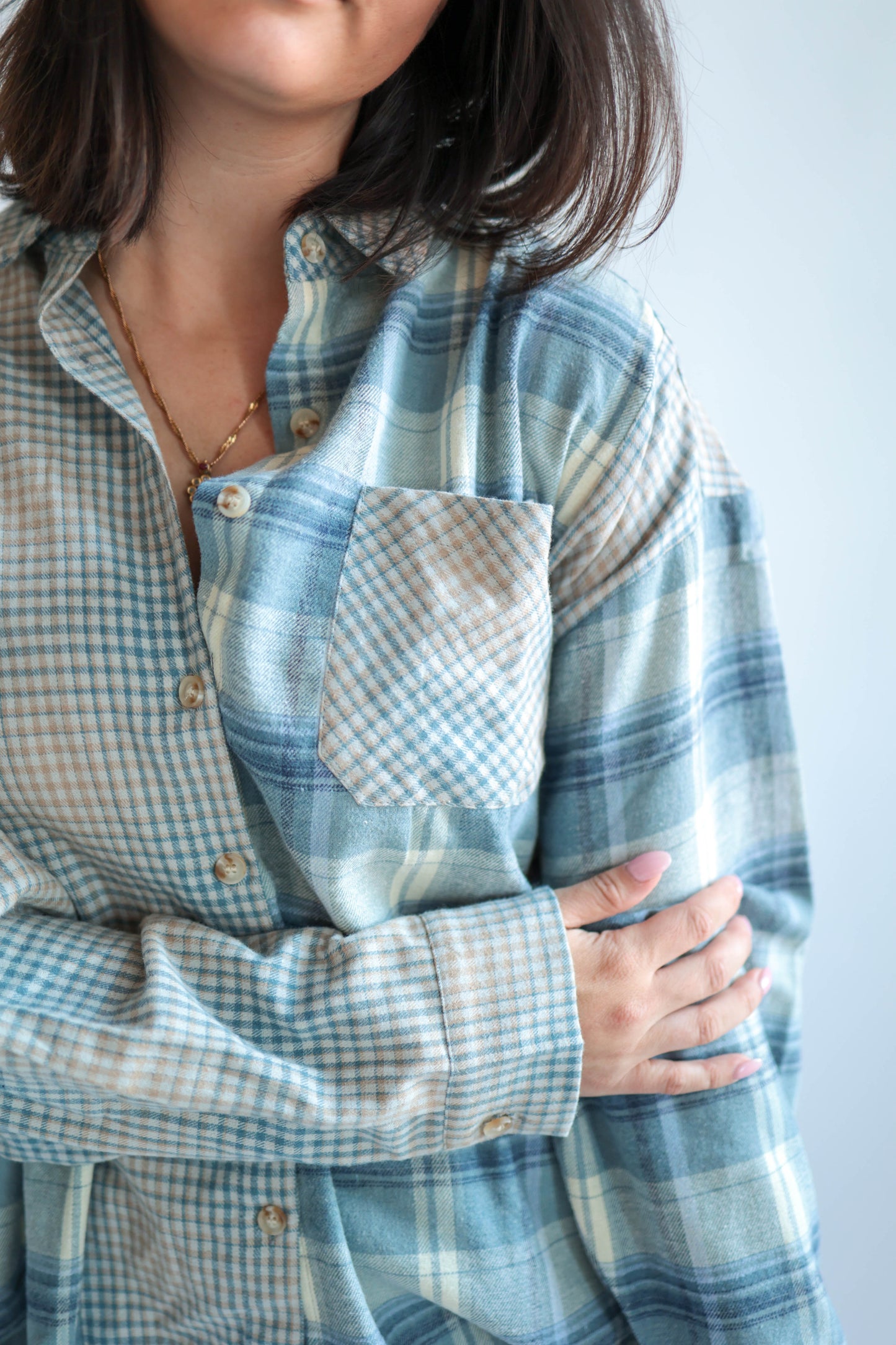 Baby Blues Flannel Top