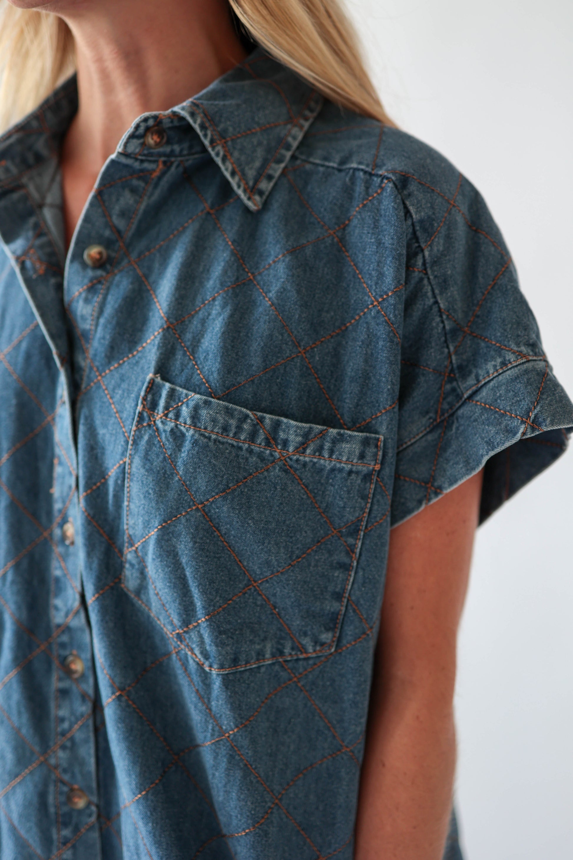 Denim Button Down Top