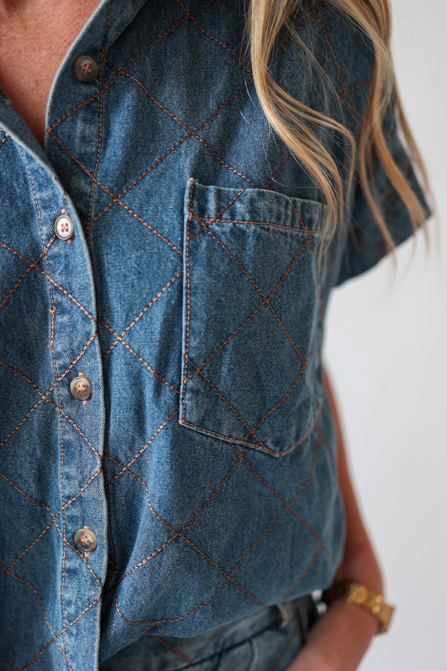 Denim Button Down Top