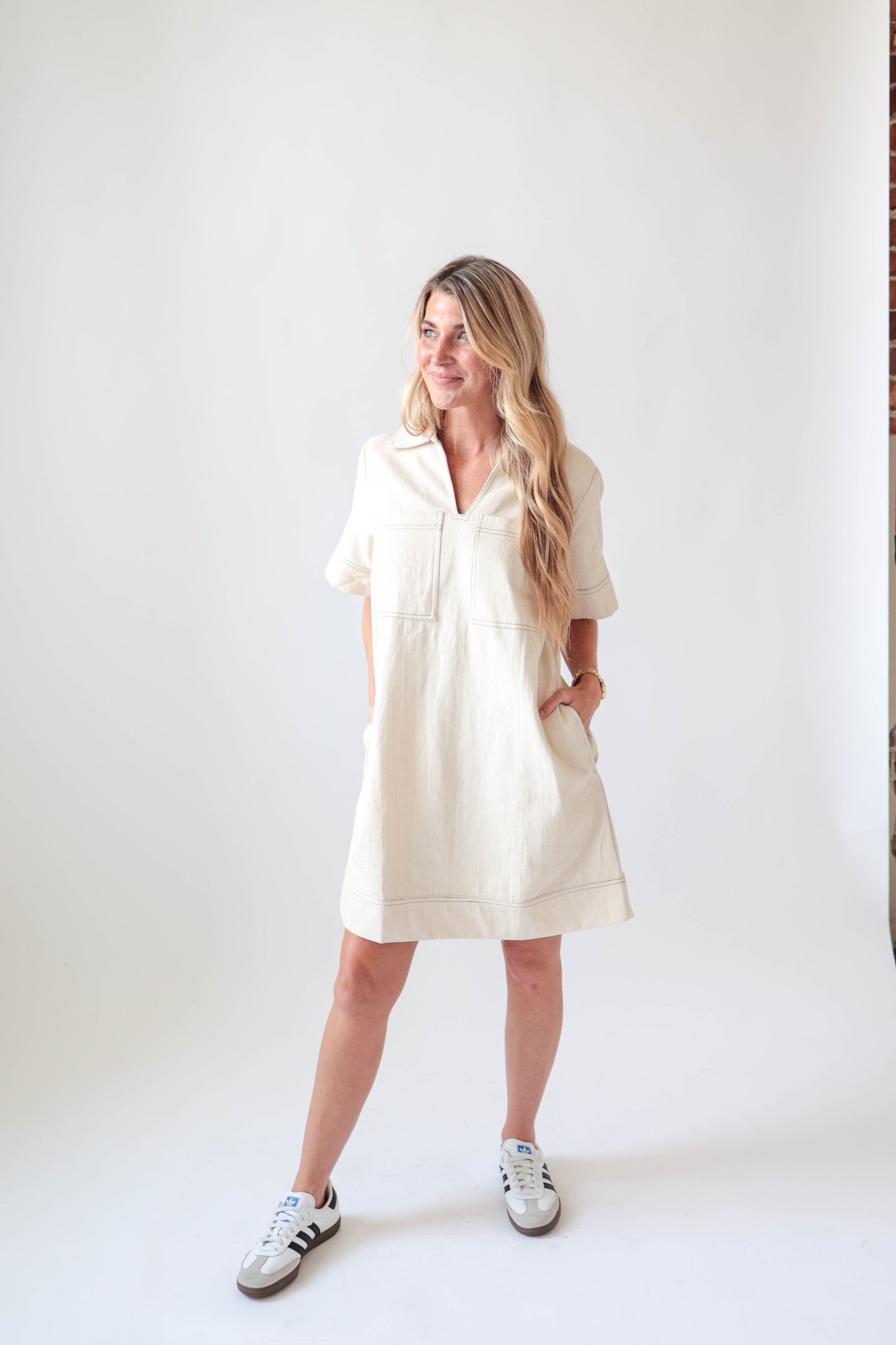 Cream Denim Nashville Dress