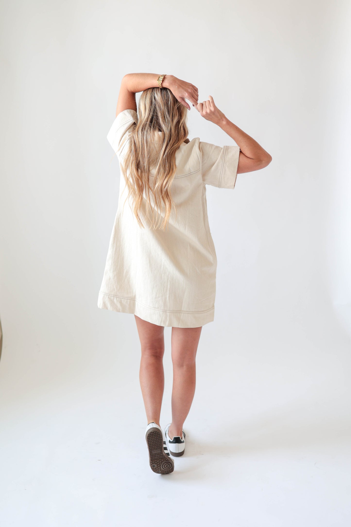 Cream Denim Nashville Dress