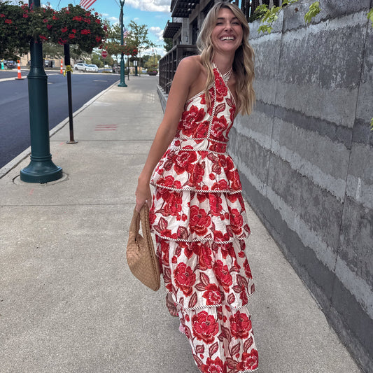 Isla Garden Tiered Midi Dress