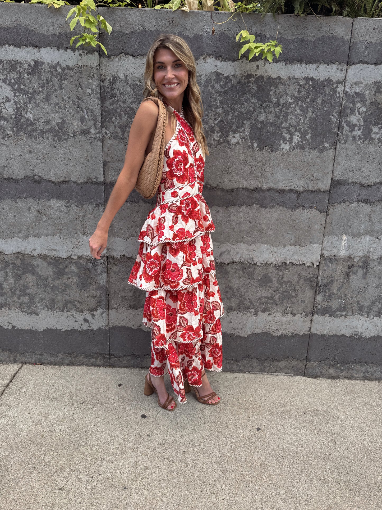 Isla Garden Tiered Midi Dress