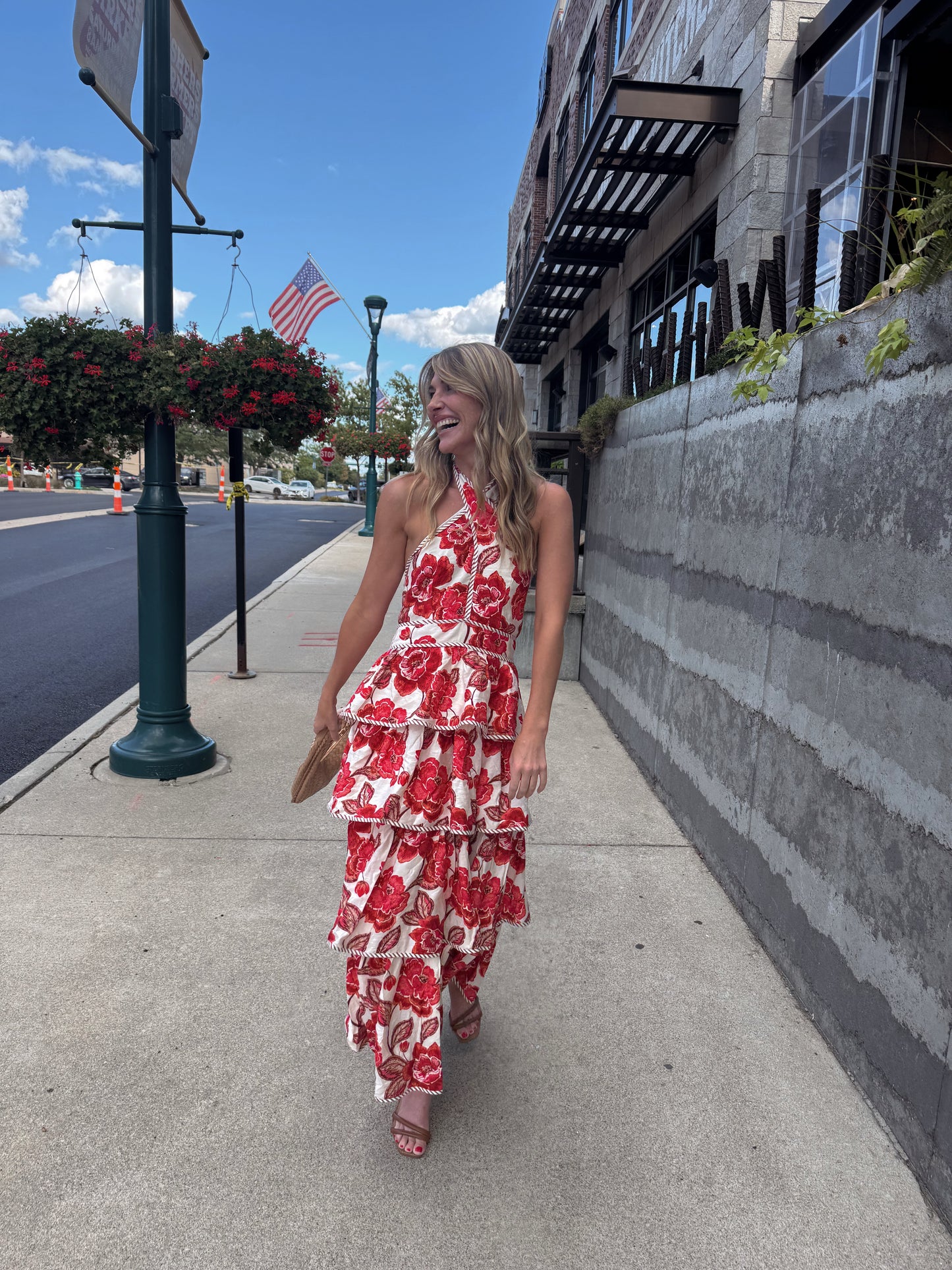 Isla Garden Tiered Midi Dress