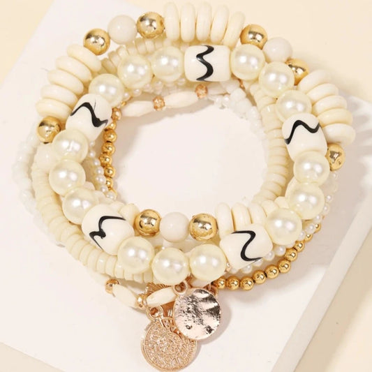 Mixed Abstract Beaded Bracelet Set