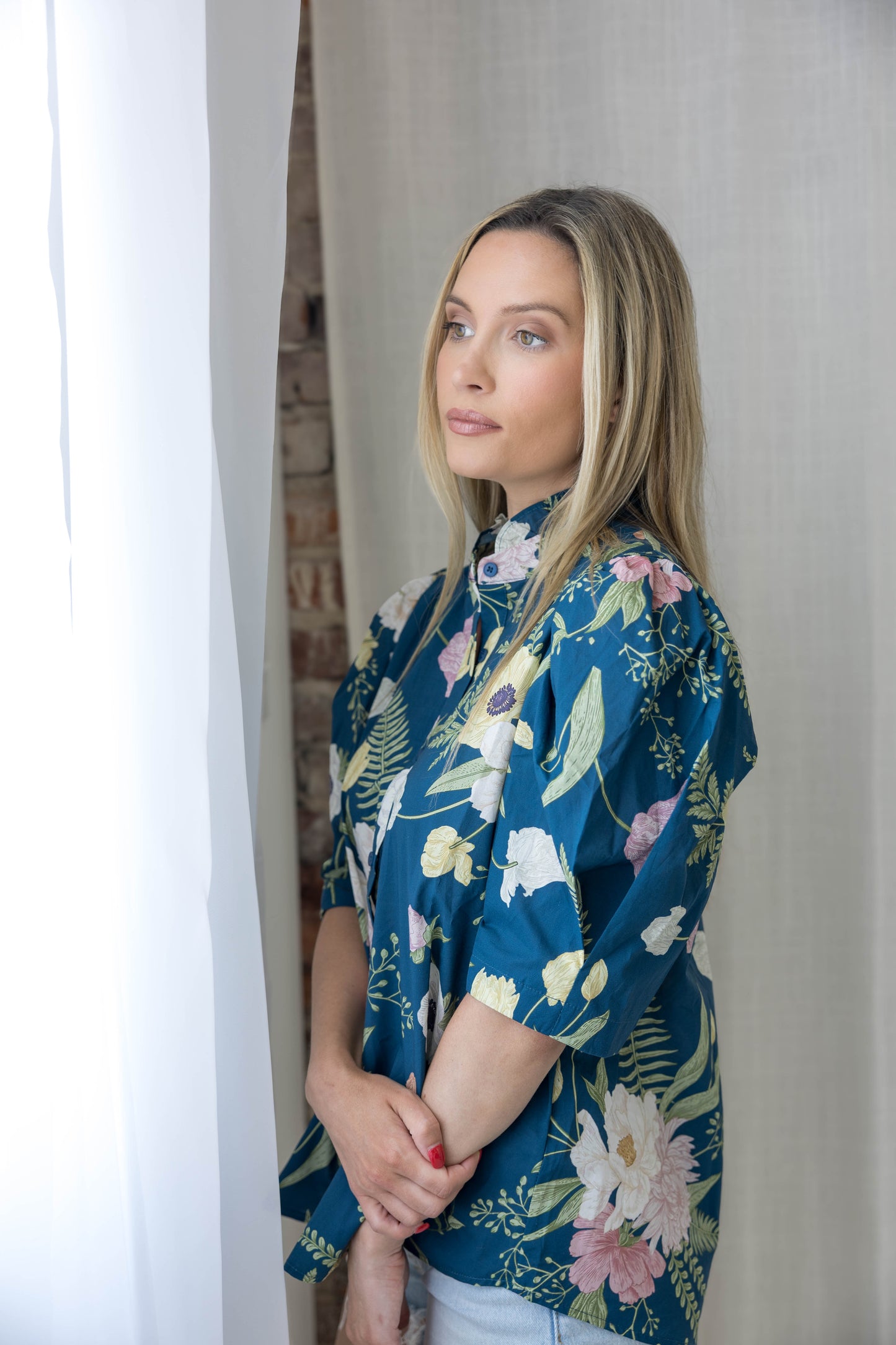 Nova Bloom Blouse -Teal