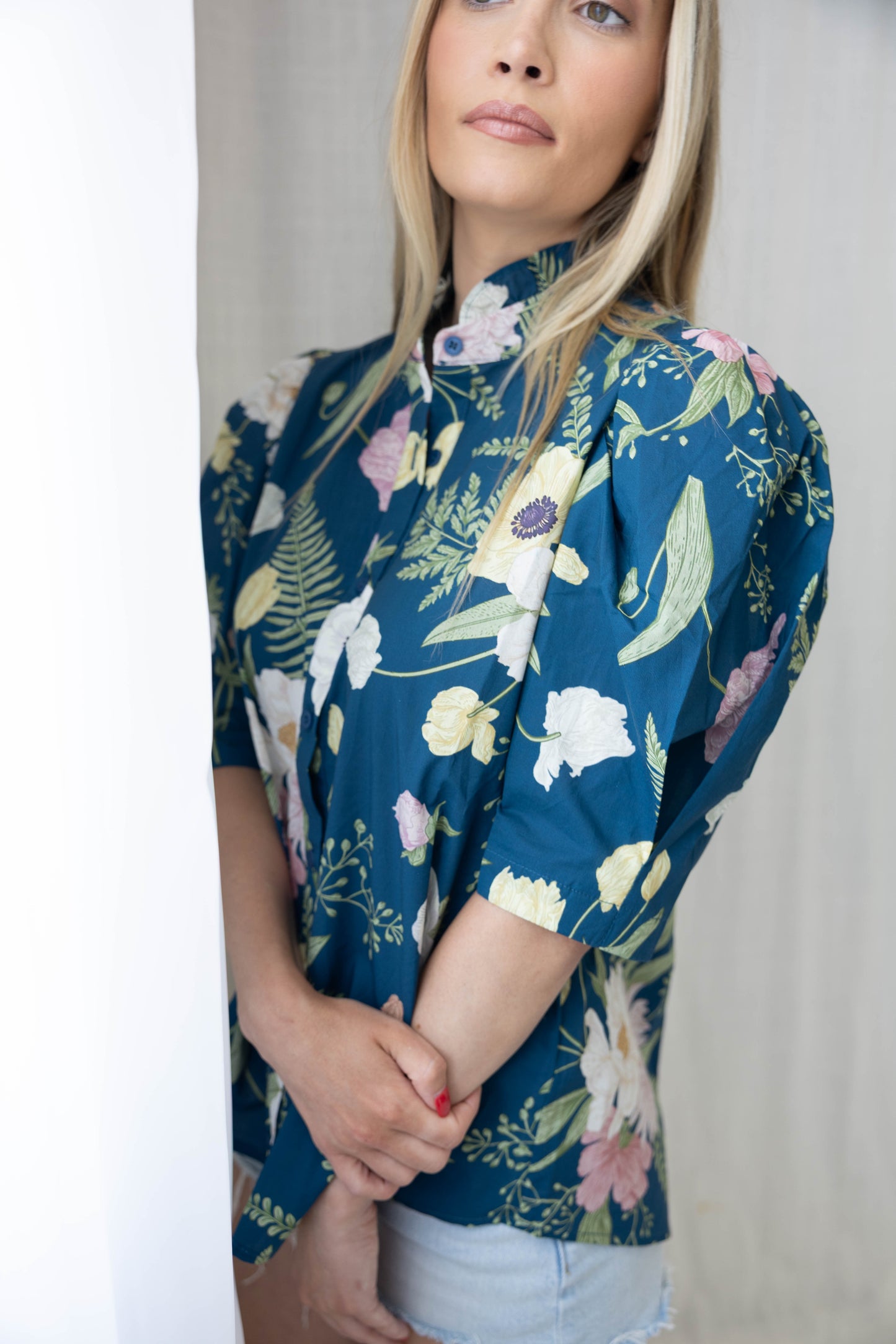 Nova Bloom Blouse -Teal