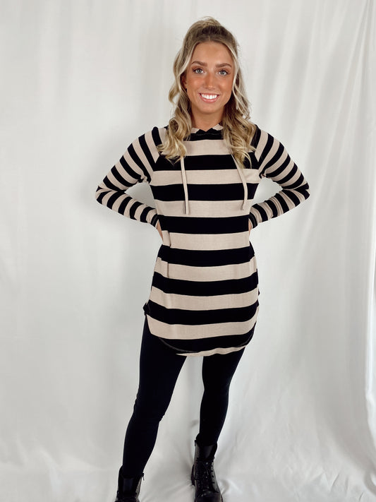 Stripe Hooded Tunic