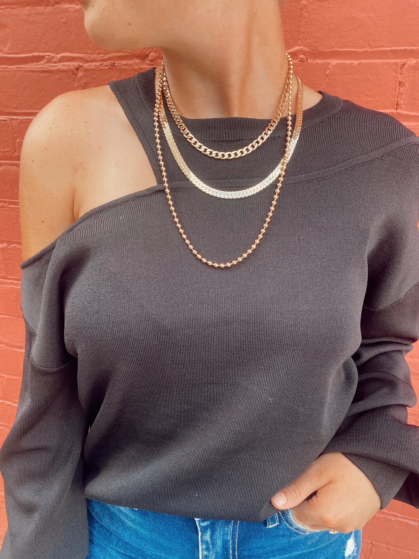 Gold Chain Layer Necklace