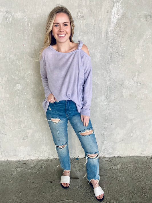 Lavender Bowtie Top